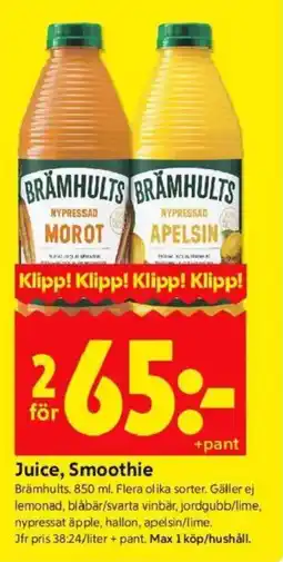 ICA Kvantum Juice, Smoothie erbjuda