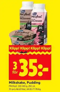 ICA Kvantum Milkshake, Pudding erbjuda