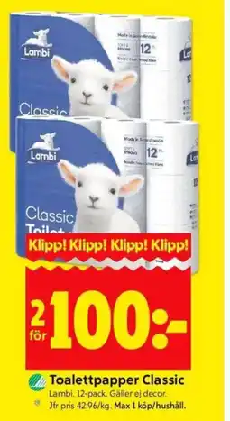 ICA Kvantum Toalettpapper Classic erbjuda