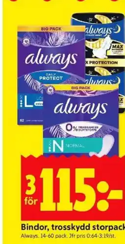 ICA Kvantum Bindor, trosskydd storpack erbjuda