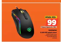 Power Gamingmus 12 800 dpi optisk sensor erbjuda