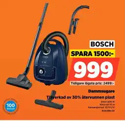 Power Bosch dammsugare tillverkad av 30% återvunnen plast erbjuda