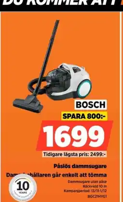 Power BOSCH Påslös dammsugare hållaren går enkelt att tömma erbjuda