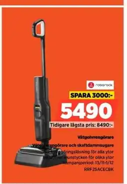 Power roborock Våtgolvrengörare Våtgourengörare och skaftdammsugare erbjuda