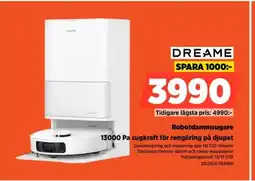 Power DREAME Robotdammsugare 13000 Pa sugkraft för rengöring på djupet erbjuda