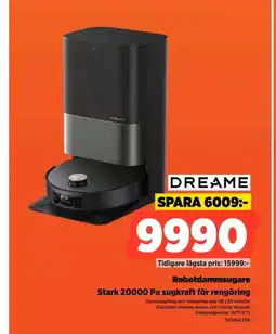 Power Dreame robotdammsugare stark 20000 pa sugkraft för rengöring erbjuda