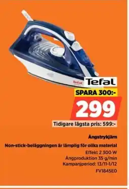 Power Tefal Angstrykjärn Non-stick-beläggningen är lämplig för olika material erbjuda
