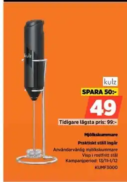 Power Kulz mjölkskummare praktiskt ställ ingår erbjuda