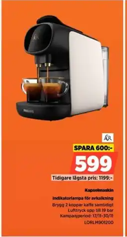 Power Kapselmaskin Indikatorlampa för avkalkning erbjuda