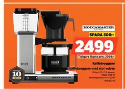 Power Moccamaster kaffebryggare vändarvänlig kaffebryggare med stor volym erbjuda