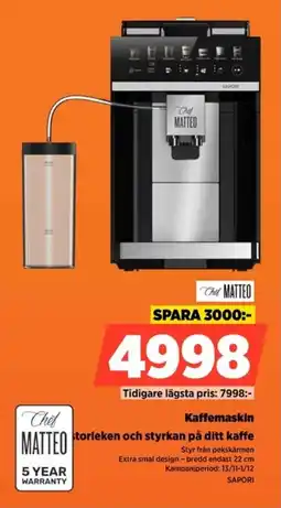 Power Chil matteo kaffemaskin storleken och styrkan på ditt kaffe erbjuda