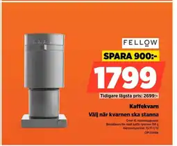 Power Fellow kaffekvarn välj när kvarnen ska stanna erbjuda