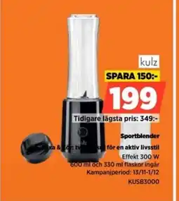 Power Kulz sportblender xa &: tv för en aktiv livsstil effekt 300 w erbjuda