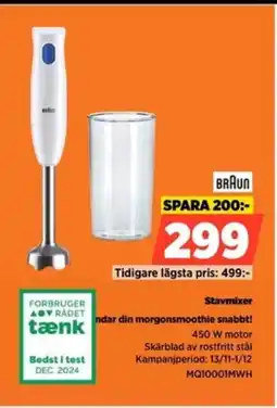 Power Braun Stavmixer ndar din morgonsmoothie snabbt! erbjuda