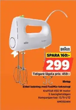 Power Braun elvisp enkel bakning med fastmix-teknologi erbjuda