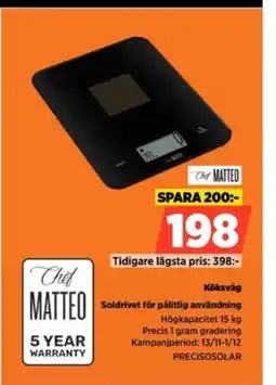 Power Matteo köksvåg soldrivet för pålitlig användning erbjuda