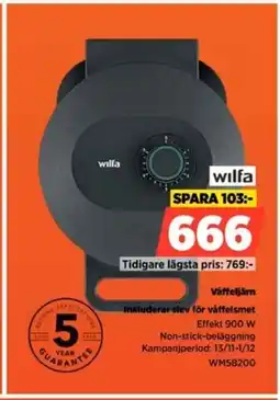 Power Wilfa inkluderar slev för våffelsmet effekt erbjuda