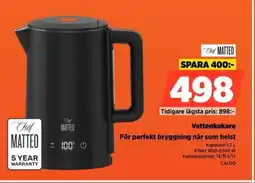 Power Matteo vattenkokare för perfekt bryggning när som helst erbjuda