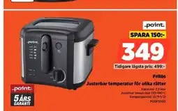 Power Fritös Justerbar temperatur för olika rätter erbjuda