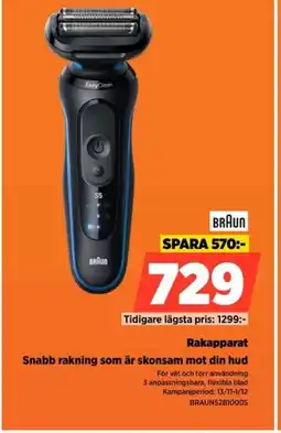 Power BRAUN Rakapparat Snabb rakning som är skonsam mot din hud erbjuda