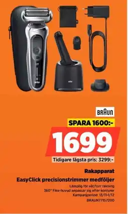 Power Braun rakapparat easyclick precisionstrimmer medföljer erbjuda