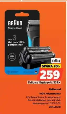 Power BRAUN Rakhuvud 100% rakprestanda erbjuda