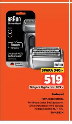 Power Braun Rakhuvud 100% rakprestanda erbjuda