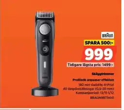 Power BRAUN Skäggtrimmer ProBlade anpassar effekten erbjuda