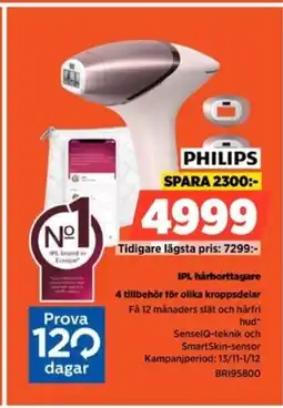 Power PHILIPS IPL hårborttagare 4 tillbehör för olika kroppsdelar erbjuda