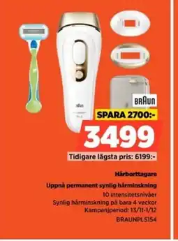 Power BRAUN Hårborttagare Uppnå permanent synlig hårminskning erbjuda