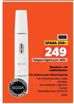 Power NOOA Ögonbryn- och ansiktstrimmer erbjuda