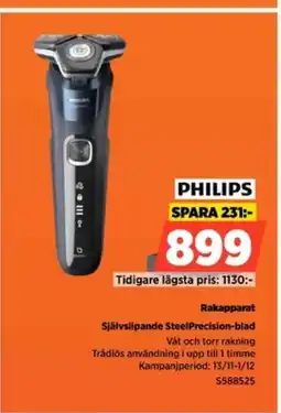 Power PHILIPS Rakapparat Självslipande SteelPrecision-blad erbjuda