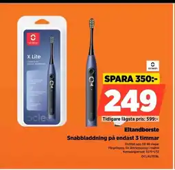 Power Oclean eltandborste snabbladdning på endast 3 timmar erbjuda