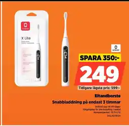 Power Eltandborste Snabbladdning på endast 3 timmar erbjuda