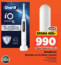 Power Oral-B Eltandborste Etterlater en ren følelse i munnen erbjuda