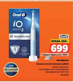 Power Oral-B Eltandborste Skonsam även för känsligt tandkött erbjuda