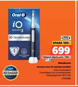 Power Oral b eltandborste skonsam även för känsligt tandkött erbjuda