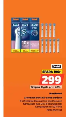 Power Oral-b borsthuvud x-formade borst når dolda områden erbjuda