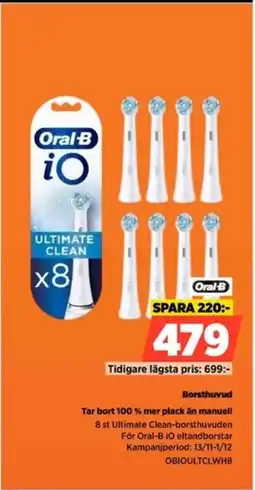 Power Oral-B Borsthuvud Tar bort 100 % mer plack än manuell erbjuda