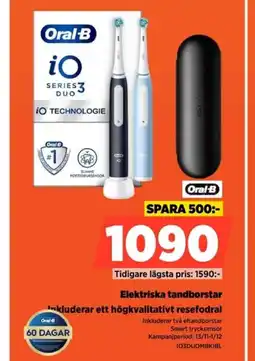 Power Oral B Elektriska tandborstar Inkluderar ett högkvalitativt resefodral erbjuda