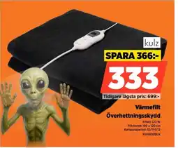 Power Kulz Värmefilt Överhettningsskydd erbjuda