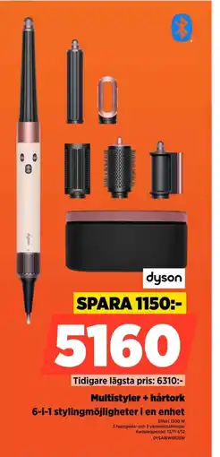 Power Dyson multistyler + hårtork 6-i-1 stylingmöjligheter i en enhet erbjuda