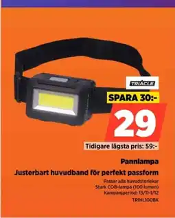 Power TRIACLE Pannlampa Justerbart huvudband för perfekt passform erbjuda