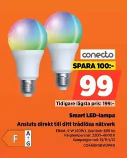 Power Conecto Smart LED-lampa Ansluts direkt till ditt trådlösa nätverk erbjuda