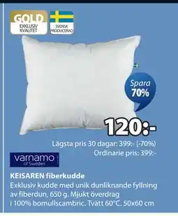 JYSK KEISAREN fiberkudde, SEK 120 erbjuda