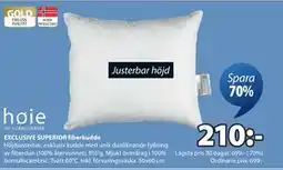 JYSK EXCLUSIVE SUPERIOR fiberkudde, SEK 210 erbjuda