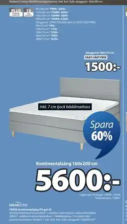 JYSK VEKSA kontinentalsäng PU grå-23, SEK 5600 erbjuda