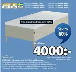 JYSK KVENNA M resårbotten sand-91 + RESA bäddmadrass, SEK 4000 erbjuda