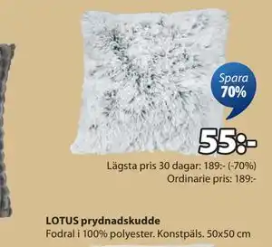 JYSK LOTUS prydnadskudde, SEK 55 erbjuda