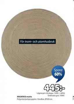 JYSK MASKROS matta, SEK 445 erbjuda